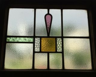 Antique Arts & Crafts Stained Glass Chicago Bungalow Window C1920