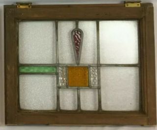 Antique Arts & Crafts Stained Glass Chicago Bungalow Window c1920 2