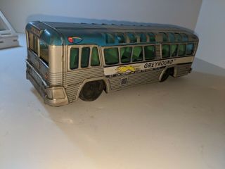 1964 Tin Friction Plastic Window York World ' s Fair Greyhound Bus Toy Japan 3
