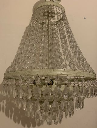Large Laura Ashley Glass Crystal 3 Tier Chandeliers Ceiling Light Lamp Audrina