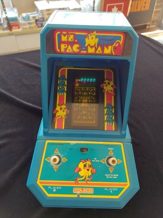 1982 Coleco Ms.  Pac - Man By Midway Table Top Arcade Game Vintage