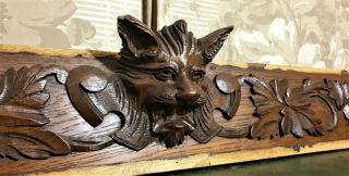 Gargoyle Griffin Scroll Leaves Pediment Antique French Architectural Salvage