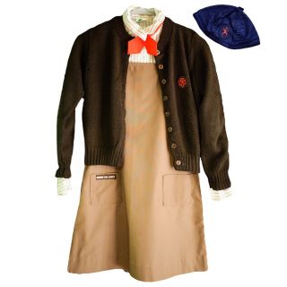 Vintage Early 1990s Brownie Girl Scout Uniform Entire Outfit