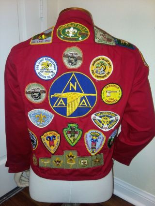 Bsa Vintage 1960s Mens Red Boy Scout Jacket Jamboree Nra Patch 60 