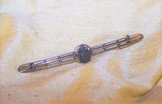 Vintage Sigma Nu Fraternity Long Crest Bar Pin,  2 3/4 " Wide,  Sterling? Old