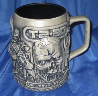 Terminator 2 T2 - 3d Universal Studios Endoskeleton Sculptured Mug/stein (movie)