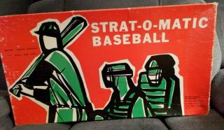 Vtg.  Copyright 1962 Strat - O - Matic Baseball Board Game 1966 Stats 100 Plyr Cards