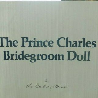 Danbury Prince Charles Bridegroom Royal Wedding Porcelain Collectors Doll