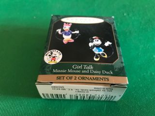 Hallmark Keepsake Ornament 1999 Girl Talk Minnie Mouse Daisy Duck Set Of 2 Nib