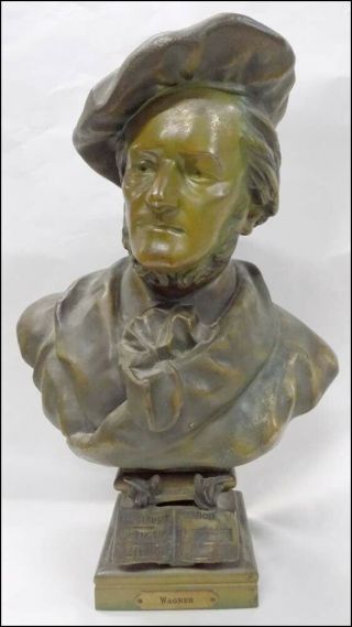 Vintage Bronze Bust Of Composer Wilhelm Richard Wagner
