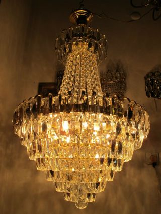 Vintage French Gigantic Swarovski Crystal Chandelier Ceiling Lamp 1960 