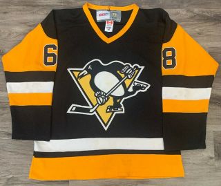 Vintage Jaromir Jagr 68 Ccm Pittsburgh Penguins Nhl Hockey Jersey Mens Size 50