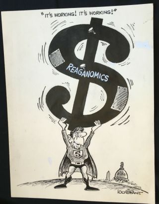 Political Cartoon By Lou Grant – Reagan – Reaganomics – It’s