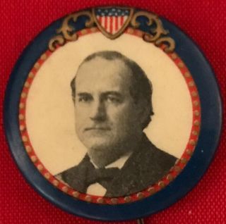 Rare Political 1.  25” Pinback William Jennings Bryan Badge Campaign Button Pin