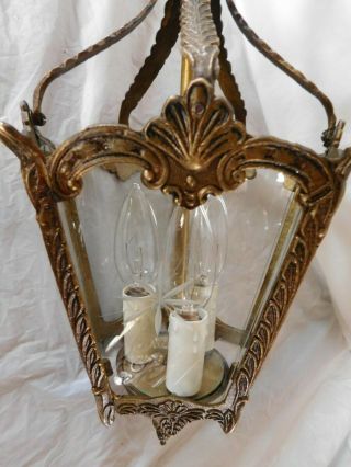 Vintage Gilded Hollywood Regency Ceiling Fixture Chandelier Pendant Lamp Gold