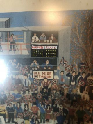 Vintage Ole Miss Rebels Colonel Reb 1980s Egg Bowl Game Poster 29.  25x26 421/500 3