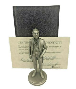 Lance Fine Pewter President James Monroe 1976 Petitto W/ Book And - 4.  75 "