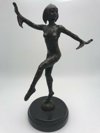 Vintage D H Chiparus Bronze Dancer Figurine Statue 12 Inch