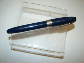 Vintage Sheaffer Pfm Snorkel Fountain Pen Oversized Blue Pd Ag Nib Silver