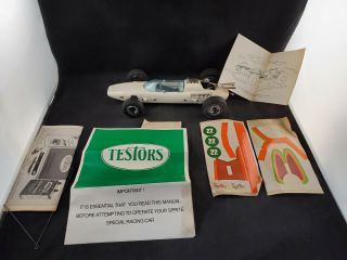 Vintage Testors Sprite Special Tether Race Car And Paperwork