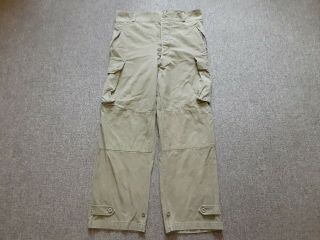 Vtg 50s French Army Military M47 Cotton Twill Field Cargo Trouser Pants 35 37/30