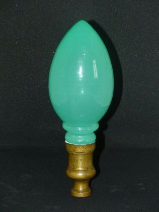 Antique French Green Opaline Glass Newel Post Finial / Boule D’ Escalier