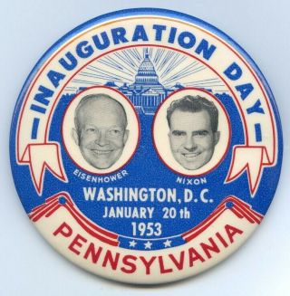 1953 Eisenhower Inauguration Day Badge Central Pennsylvania Delegation