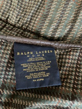 Ralph Lauren Eccleston Vintage Full/Queen Comfort Leather Trim Houndstooth 3