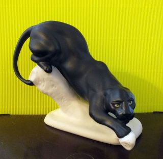 Large Porcelain Figurine Black Panther from RUSSIA. 2