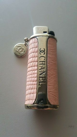 Vintage Chanel Cigarette Lighter Holder Sleeve Case Cover - Pre - Owned