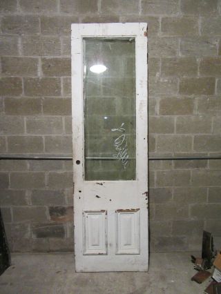 Antique Door With Beveled Glass Top 30.  5 X 101 Architectural Salvage