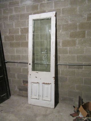ANTIQUE DOOR WITH BEVELED GLASS TOP 30.  5 X 101 ARCHITECTURAL SALVAGE 3