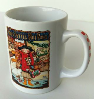 Mary Engelbreit Mug 1993 Me Ink You Better Not Pout Christmas Ceramic Coffee Cup