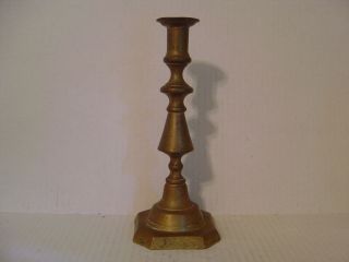 Vintage Old Large And Heavy Brass Candlestick 9 - 3/4 " High