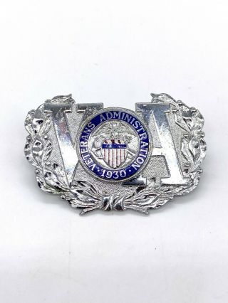 Vintage Va Veterans Administration 1930 Medal Hat Badge Pin Soldier Scarce