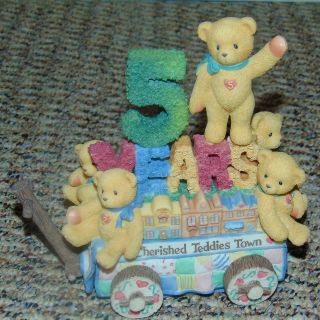 Cherished Teddies MIB CT994 Five On a Float - 5th Anniv 1999 Members Only Fig 2