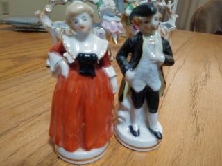 Vintage Victorian Style Man And Woman Salt And Pepper Shakers