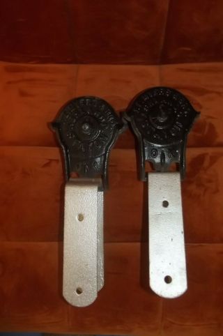 Antique F.  E.  Myers & Bro Stay On 1464 Cast Iron Barn Door Rollers