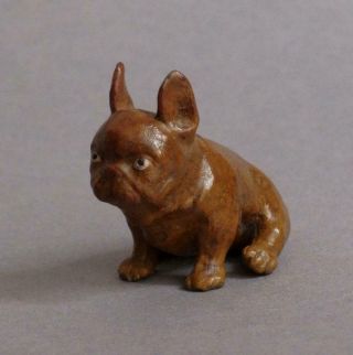 Vintage Cold Painted Bronze Metal French Bulldog Miniature Frenchie