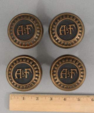 4 Antique Early 20thc,  Abercrombie & Fitch,  A&f Logo,  Bronze Doorknobs,  Nr