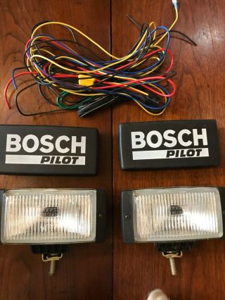 Pair Vintage Bosch Fog Lights With Covers Wiring Le 1473 A Saab 900 Bmw Volvo