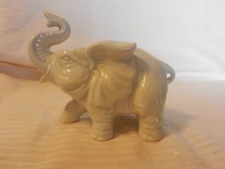 White Ceramic Elephant Figurine With Trunk Up For Good Luck 4.  5 " Tall Toyo Japan