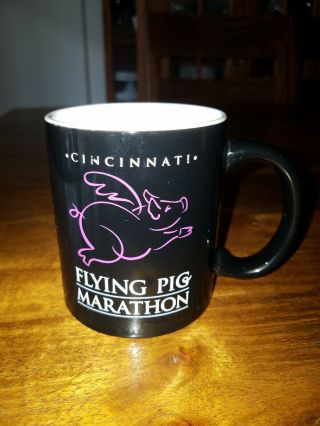 Cincinnati Flying Pig Marathon Souvenir Coffee Mug Black Collectible Cup