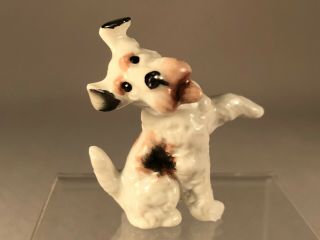 Scarce Miniature Rosenthal Germany Porcelain Figurine Of A Fox Terrier Dog