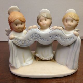 Home Interior Masterpiece Porcelain Circle Of Friends " Angels On High ".