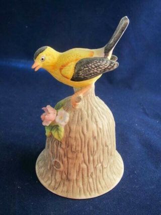 Vintage Towle Fine Bone China Oriole Figurine On Tree - Bird Bell - Made In Taiwan