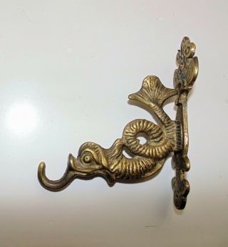 Antique 19th C.  Lamp Or Plant Wall Hook Holder Hanger Dolphin C.  1880 Victorian
