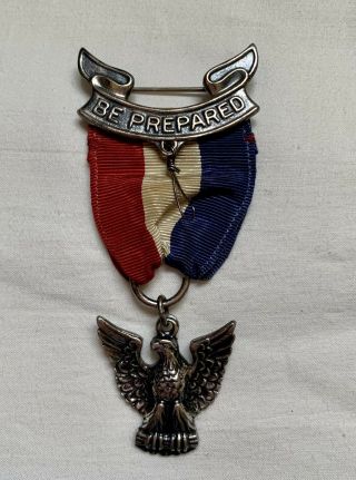 1934 - 55 Robbins Type 3 Boy Scout Eagle Scout Medal / Award - Sterling - Bsa