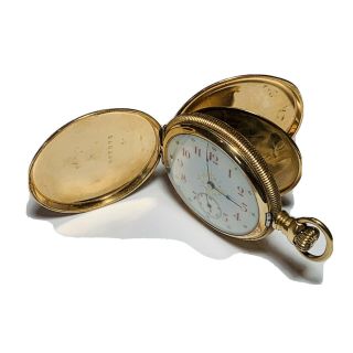 1900 Elgin National Fancy Dial 16 Jewels 6s Double Hunter Case Pocket Watch