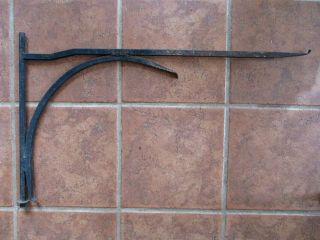 Vintage Hand Wrought Iron Fireplace Swing Crane,  Pot Holder,  Early 1800 